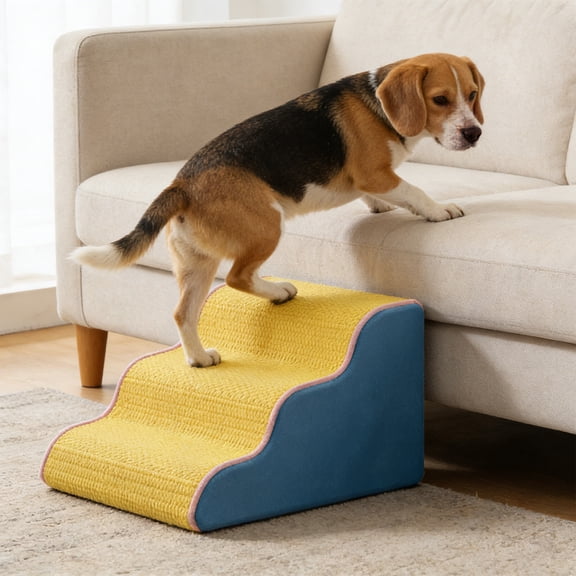Foam Pet Stairs — 3 Steps with Washable Cover