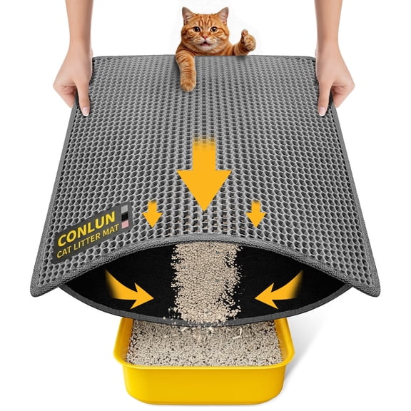 Cat Litter Trapping Mat — Honeycomb Double Layer, 23 x 17 in