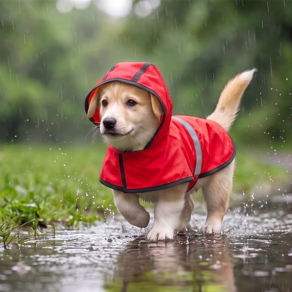 Waterproof Dog Raincoat — Lightweight Jacket with Harness Hole